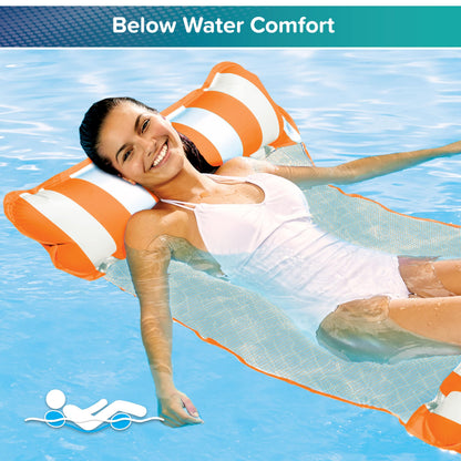 Aqua 4-in-1 Monterey Hammock Pool Float & Water Hammocks – 2-3-4 Multipacks – Multiple Colors/Styles – for Adults and Kids Floating