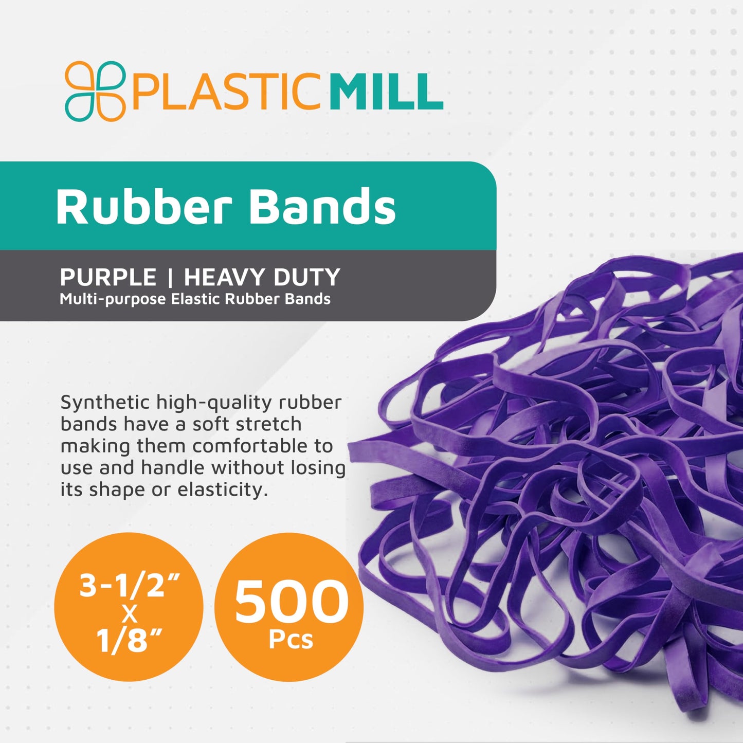 PlasticMill Rubber Bands - #33 Size - Red Rubberbands - 1LB/500 Count