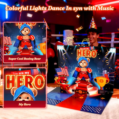 MZD8391 Pop Up Birthday Card with Music, Light, Firework For Men Women