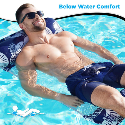 Waterlife 4-in-1 Pool Hammock 4-Pack, Inflatable Pool Chair Float, Water (Saddle, Lounge Chair, Drifter)