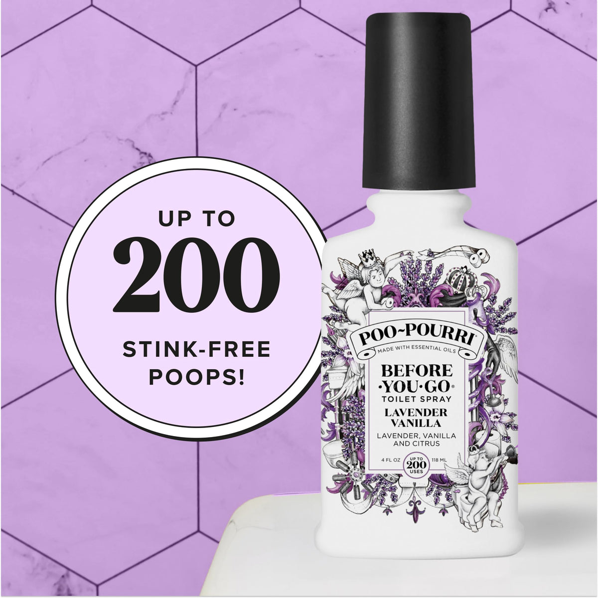 Poo-Pourri Before-You-Go Toilet Spray, Lavender Vanilla, 2 Fl Oz