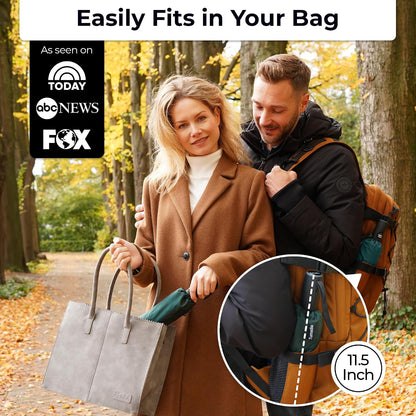 TUMELLA Strongest Windproof Travel Umbrella (Compact, 100MPH Wind-Tested), Light, Portable, One-Handed Use, Automatic Folding Rain Umbrella, Durable, Premium Grip, Fits Car & Backpack