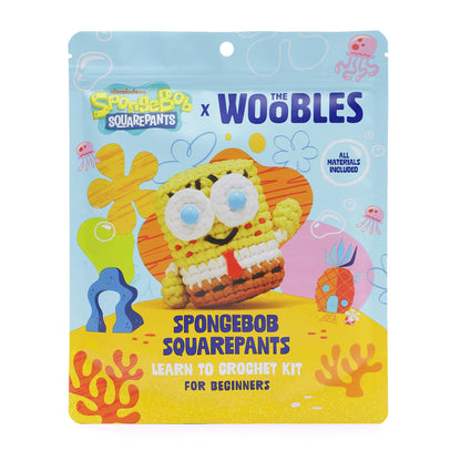 The Woobles Crochet Kit for Beginners – Spongebob Squarepants Craft Kit with Easy Peasy Yarn for Adults & Young Crafters, As Seen On Shark Tank, Step by Step Video Tutorials (Gary The Snail)