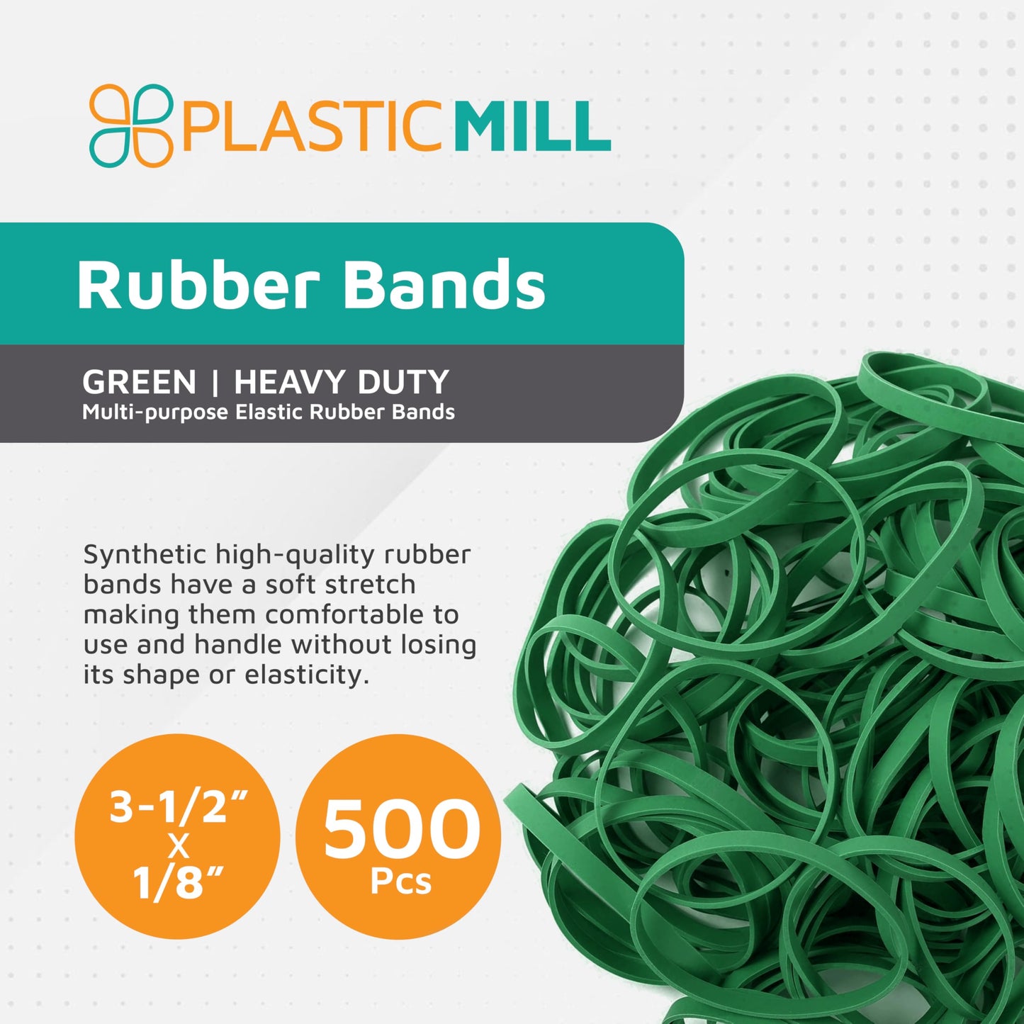 PlasticMill Rubber Bands - #33 Size - Red Rubberbands - 1LB/500 Count