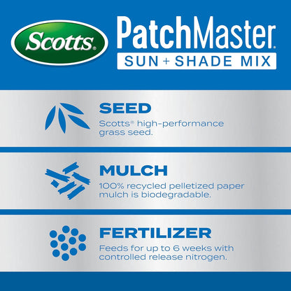 Scotts PatchMaster Lawn Repair Mix Sun + Shade Mix, 4.75 lbs.
