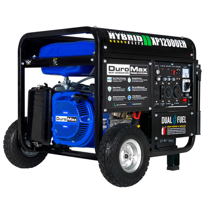 DuroMax XP13000EH 13,000-Watt Dual Fuel Portable Generator - Gas & Propane, Electric Start, Whole Home Backup Power, Transfer Switch Ready, RV & Emergency Ready
