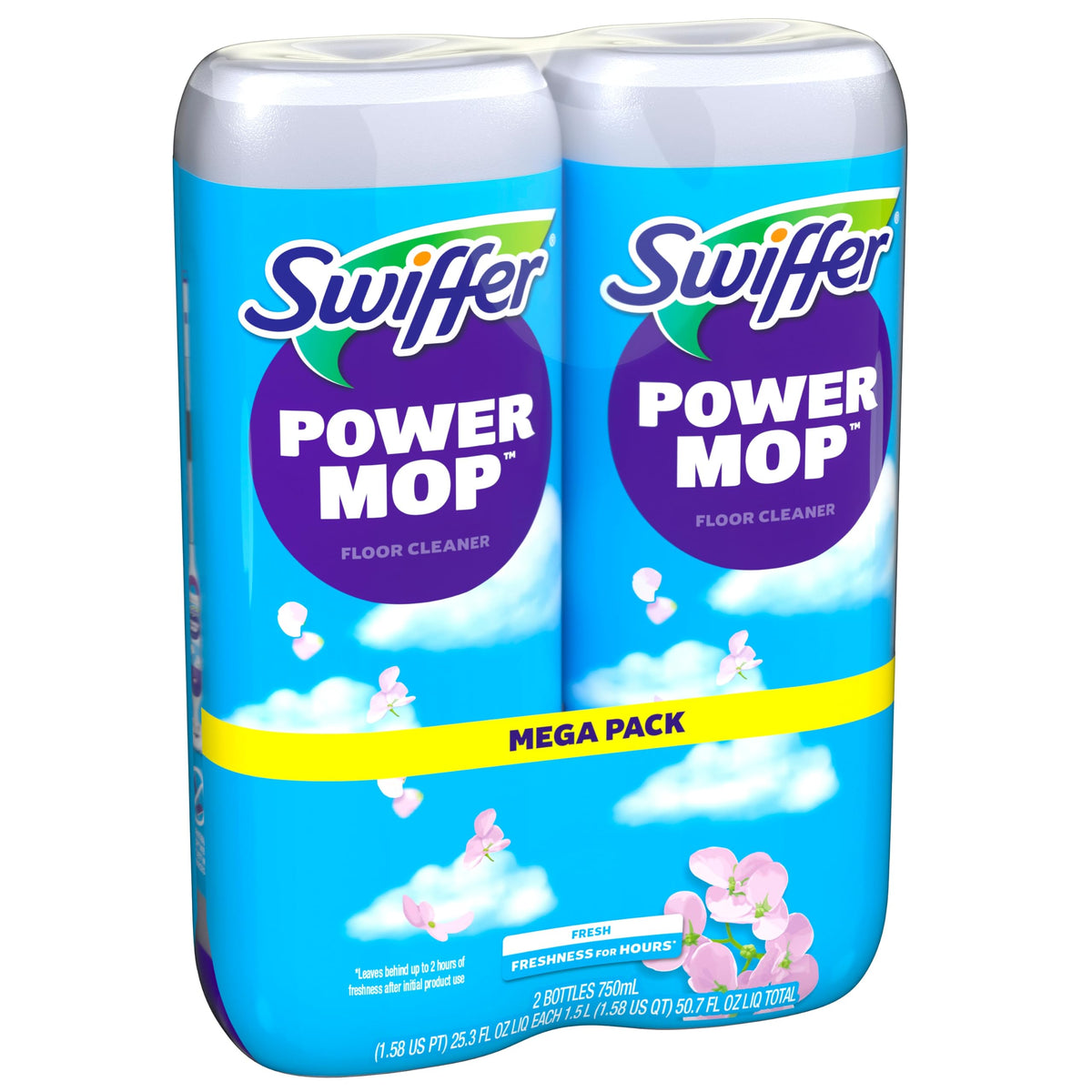 Swiffer Power Mop Refill Solution, Floor Cleaner for Mopping Tile, Vinyl, Laminate, Wood in Home, Bathroom, Kitchen, All Purpose Multi-Surface Solution for Floor Cleaning, Lavender Scent, 50.6oz