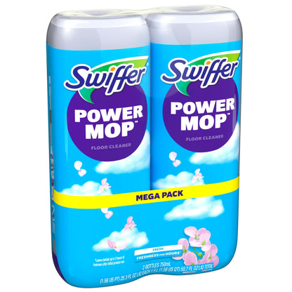 Swiffer Power Mop Refill Solution, Floor Cleaner for Mopping Tile, Vinyl, Laminate, Wood in Home, Bathroom, Kitchen, All Purpose Multi-Surface Solution for Floor Cleaning, Lavender Scent, 50.6oz