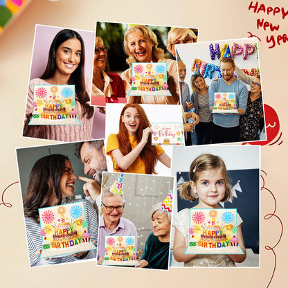 Pop Up Birthday Cards for Men, LED Light & Music Blow The Candle