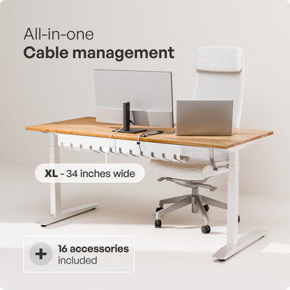 PAMO Cable Management Under Desk, Set of 2 - Black