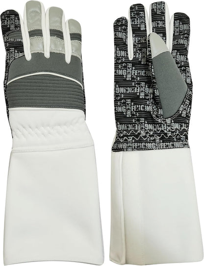 Fencing Glove High Performance Padded, Washable Amara Synthetic Leather, Real Leather for Foil, Epee & Saber, Silicoated Palm Back Neoprene Padded, 350N Cuff Protective Glove.