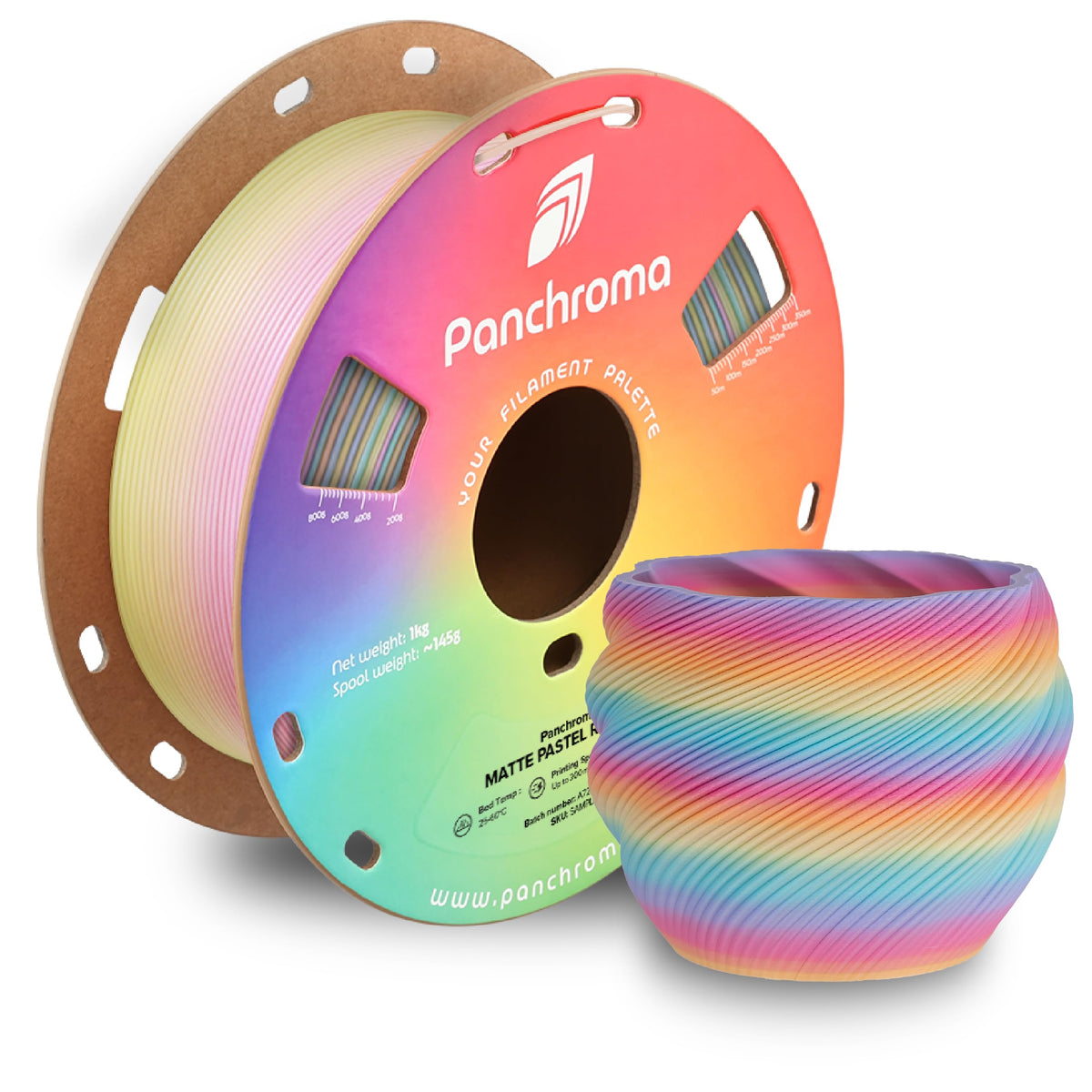 Polymaker Panchroma Matte PLA Filament 1.75mm, 1kg, Charcoal Black