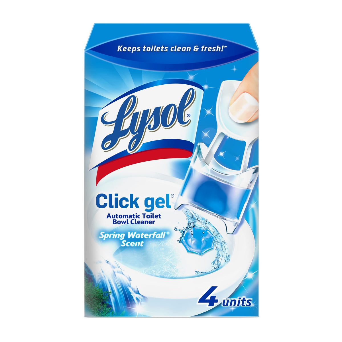 Lysol Click Gel Toilet Bowl Cleaner, Gel Stamp, Lavender, 6 Count