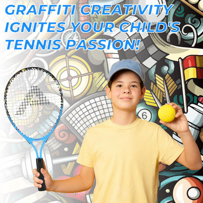 AMA SPORT Kids Tennis Racket for Junior Toddlers Starter Kit 17-25" Tennis Racquet for Girls and Boys with 420D Nylon Shoulder Strap Bag