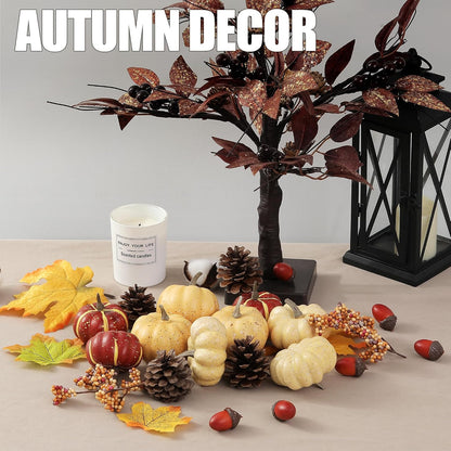 Artgar Pumpkin Decor Set, 23 PCS Fall Harvest Bowl Filler Decorations