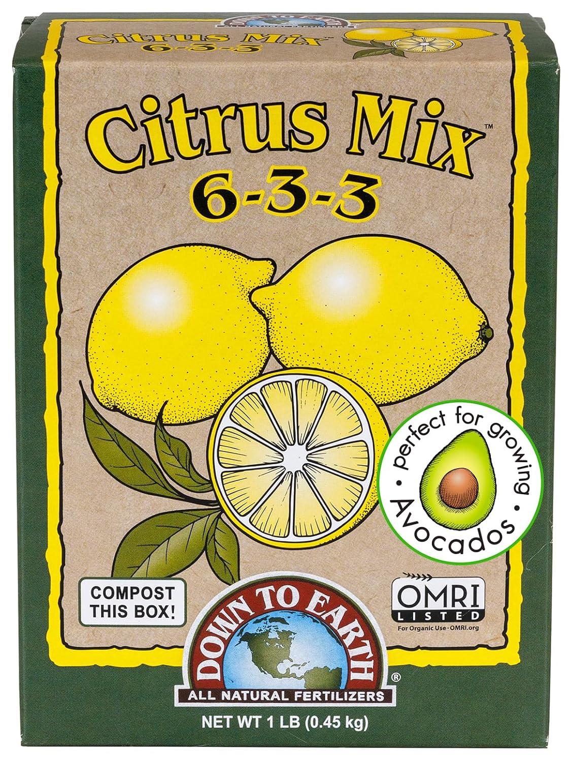 Down To Earth All Natural Fertilizers Organic Citrus Mix - 6-3-3, 1 lb