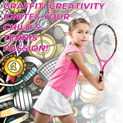 AMA SPORT Kids Tennis Racket for Junior Toddlers Starter Kit 17-25" Tennis Racquet for Girls and Boys with 420D Nylon Shoulder Strap Bag