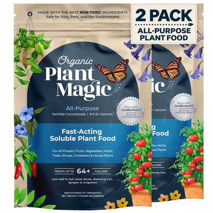 Organic Plant Magic Fertilizer & Plant Food for House Plants & Garden 1/2lb