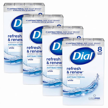 Dial Antibacterial Bar Soap, Calm & Soothe Lavender & Jasmine Deodorant Bar, 4oz (8 Bars)