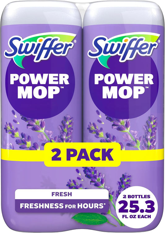 Swiffer Power Mop Refill Solution, Floor Cleaner for Mopping Tile, Vinyl, Laminate, Wood in Home, Bathroom, Kitchen, All Purpose Multi-Surface Solution for Floor Cleaning, Lavender Scent, 50.6oz