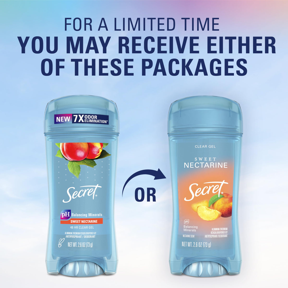 Secret Fresh Antiperspirant Deodorant for Women, 72hr Breathable Sweat & Odor Protection, Instant Freshness & Gentle, PH Balancing Minerals, Clear Gel, Relaxing Lavender Scent, 2.6 oz