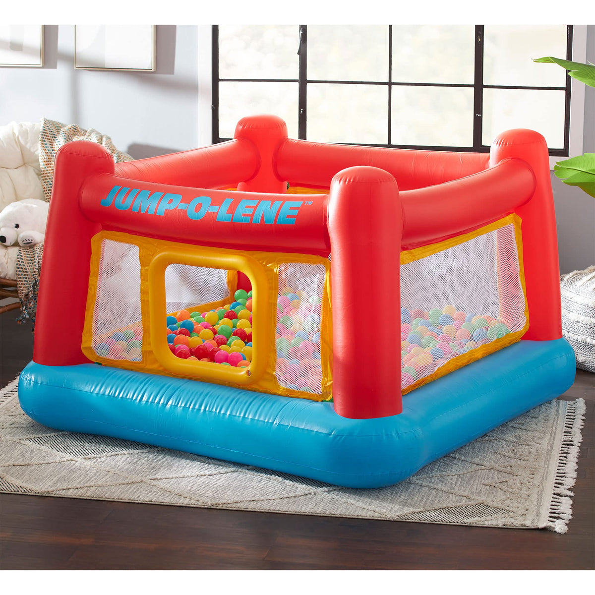 INTEX Jump-O-Lene Inflatable Trampoline Bounce House for Kids Ages 3-6