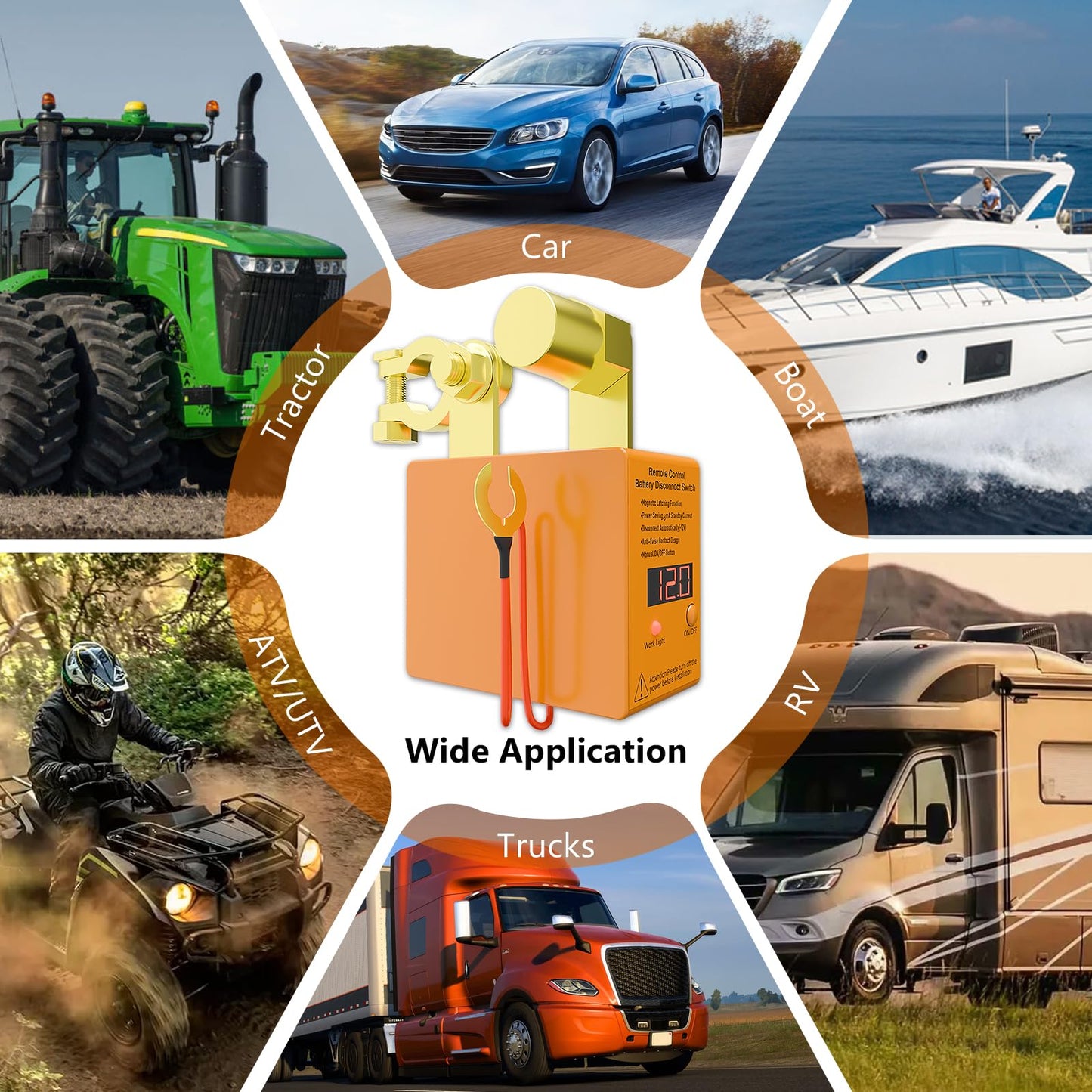 Remote Battery Disconnect Switch 12v, 250A, Upgrade Prevent Battery Drain, Disconnect Negative Car Kill Switch Anti-Theft, Remote Battery Kill Switch for Car, Truck, RV