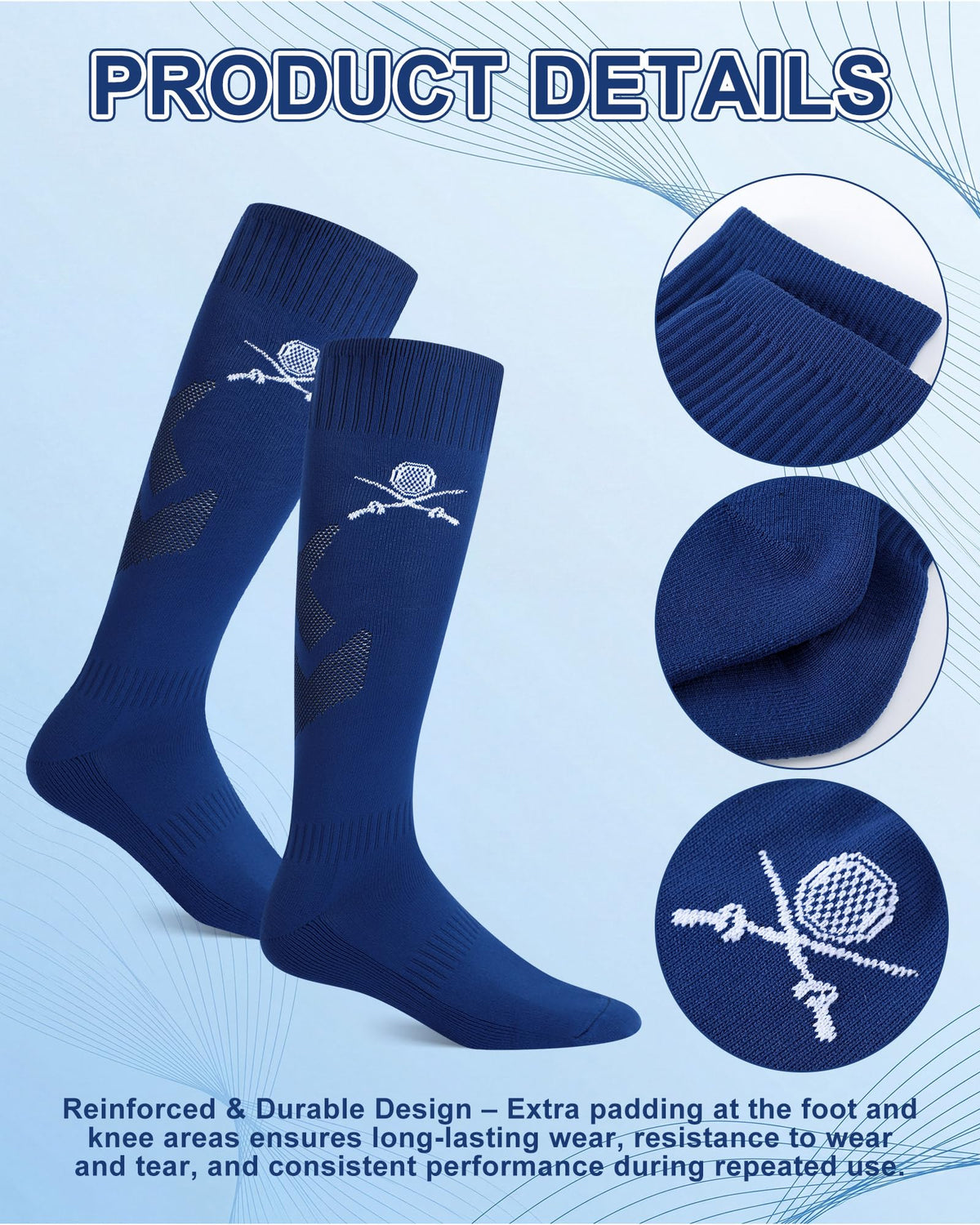 5 Pairs Fencing Socks for Men Youth Novelty Christmas Fencer Gifts