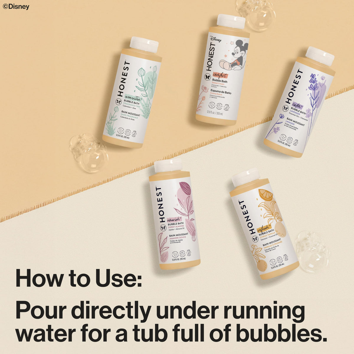 The Honest Company Bubble Bath, Hypoallergenic, Lavender Calm, 12 fl oz