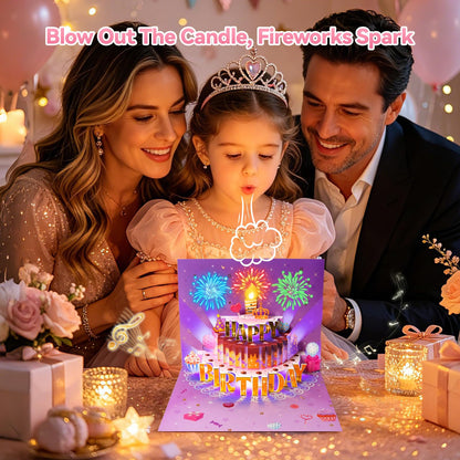 MZD8391 Pop Up Birthday Card with Music, Light, Firework For Men Women
