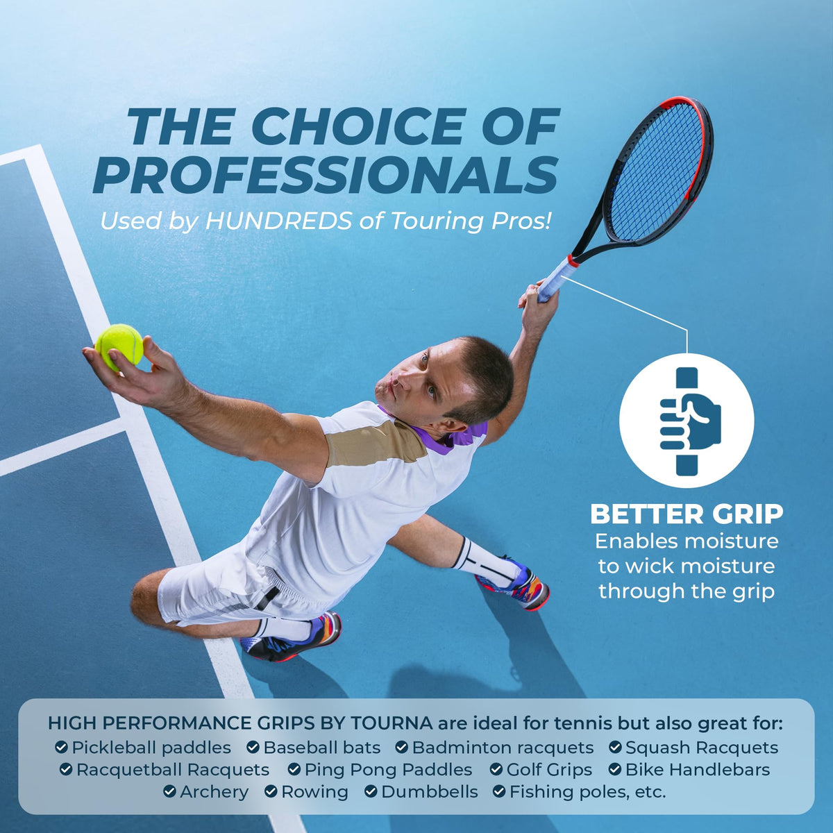 Tourna Grip XL Original Dry Feel Tennis Grip - The Ultimate Hot Weather Overgrip
