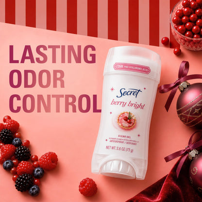 Secret Fresh Antiperspirant Deodorant for Women, 72hr Breathable Sweat & Odor Protection, Instant Freshness & Gentle, PH Balancing Minerals, Clear Gel, Relaxing Lavender Scent, 2.6 oz