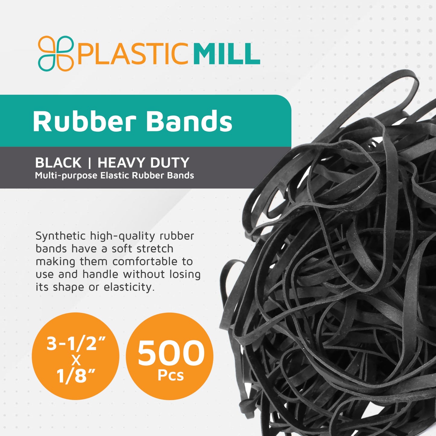 PlasticMill Rubber Bands - #33 Size - Red Rubberbands - 1LB/500 Count