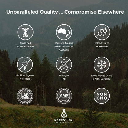 Ancestral Supplements Grass Fed Beef Liver 180 Capsules, Supports Energy Production, Detoxification, Digestion, Immunity and Full Body Wellness, Non-GMO, Freeze Dried Liver Health Supplement