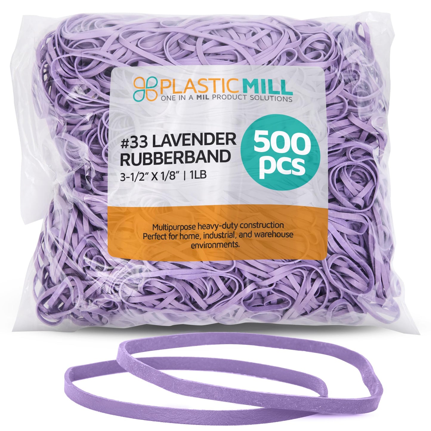 PlasticMill Rubber Bands - #33 Size - Red Rubberbands - 1LB/500 Count