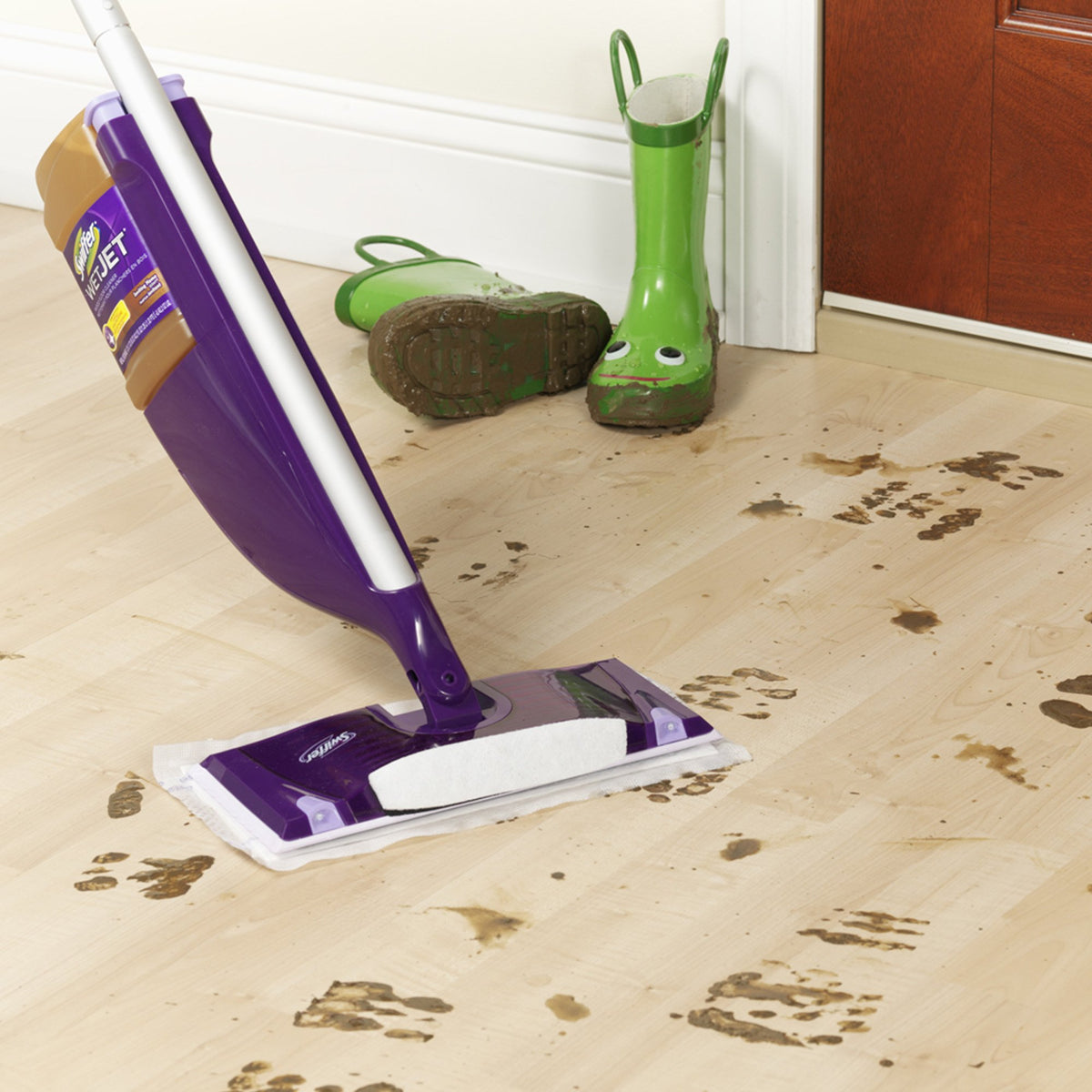 Swiffer WetJet Multi-Purpose Floor Cleaner Solution with Febreze Refill, Hardwood Floor Cleaner, Lavender Scent, 1.25 Liter -42.2 Fl Oz (Pack of 2)