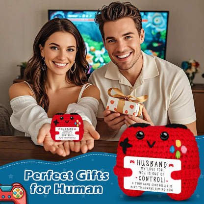 Gamer Gifts for Teen Boy, Positive Crochet Controller Gifts for Son Boyfriend Birthday, Gamer Gift for Teenage Boy, Boy Room Decor, Gaming Accessories for Kids Christmas