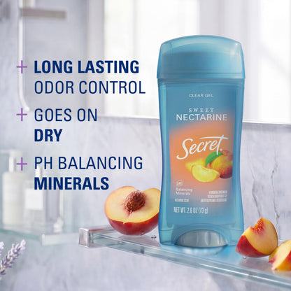 Secret Fresh Antiperspirant Deodorant for Women, 72hr Breathable Sweat & Odor Protection, Instant Freshness & Gentle, PH Balancing Minerals, Clear Gel, Relaxing Lavender Scent, 2.6 oz