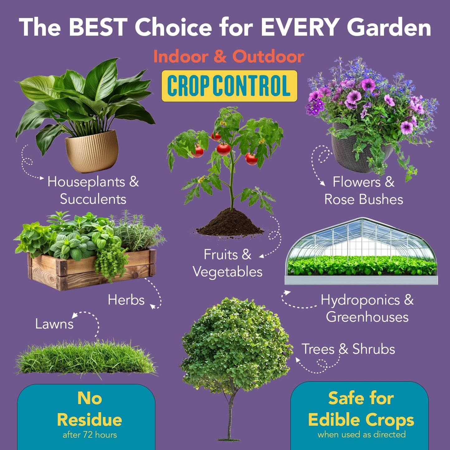 Trifecta Crop Control Ready to Use Maximum Strength Natural Pesticide, Fungicide, Miticide, Insecticide, Help Defeat Spider Mites, Powdery Mildew, Botrytis and Mold on Plants 32 OZ Size