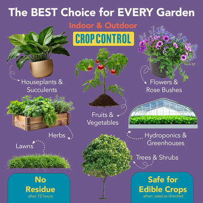 Trifecta Crop Control Ready to Use Maximum Strength Natural Pesticide, Fungicide, Miticide, Insecticide, Help Defeat Spider Mites, Powdery Mildew, Botrytis and Mold on Plants 32 OZ Size