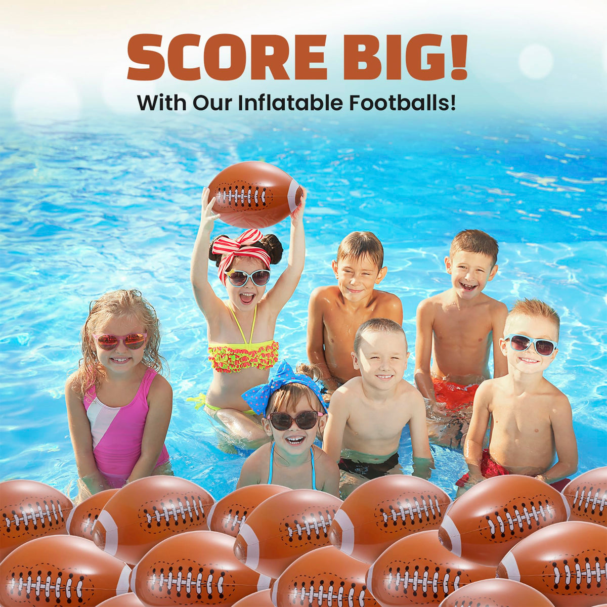 12-Pack Inflatable Soccer Balls 16-inch, Soccer Party Beach Balls Bulk