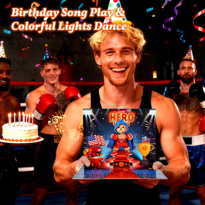 MZD8391 Pop Up Birthday Card with Music, Light, Firework For Men Women