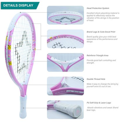 AMA SPORT Kids Tennis Racket for Junior Toddlers Starter Kit 17-25" Tennis Racquet for Girls and Boys with 420D Nylon Shoulder Strap Bag