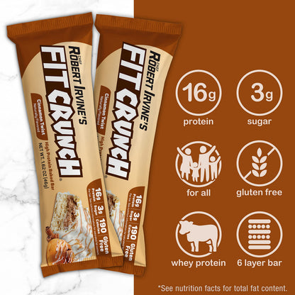 FITCRUNCH Snack Size Protein Bars, 6-Layer Baked Bar, 3g of Sugar, Gluten Free & Soft Cake Core (9 Count, Flavor Lovers)