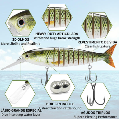 TRUSCEND Easy Catch Swimmax, Magic Noisy Turbulent Wiggling and Vibrating Action for More Bites, Lifelike Fishing Lures for All Species, Swimbait for Relax Family Fishing, Must-Have for Lovely Anglers
