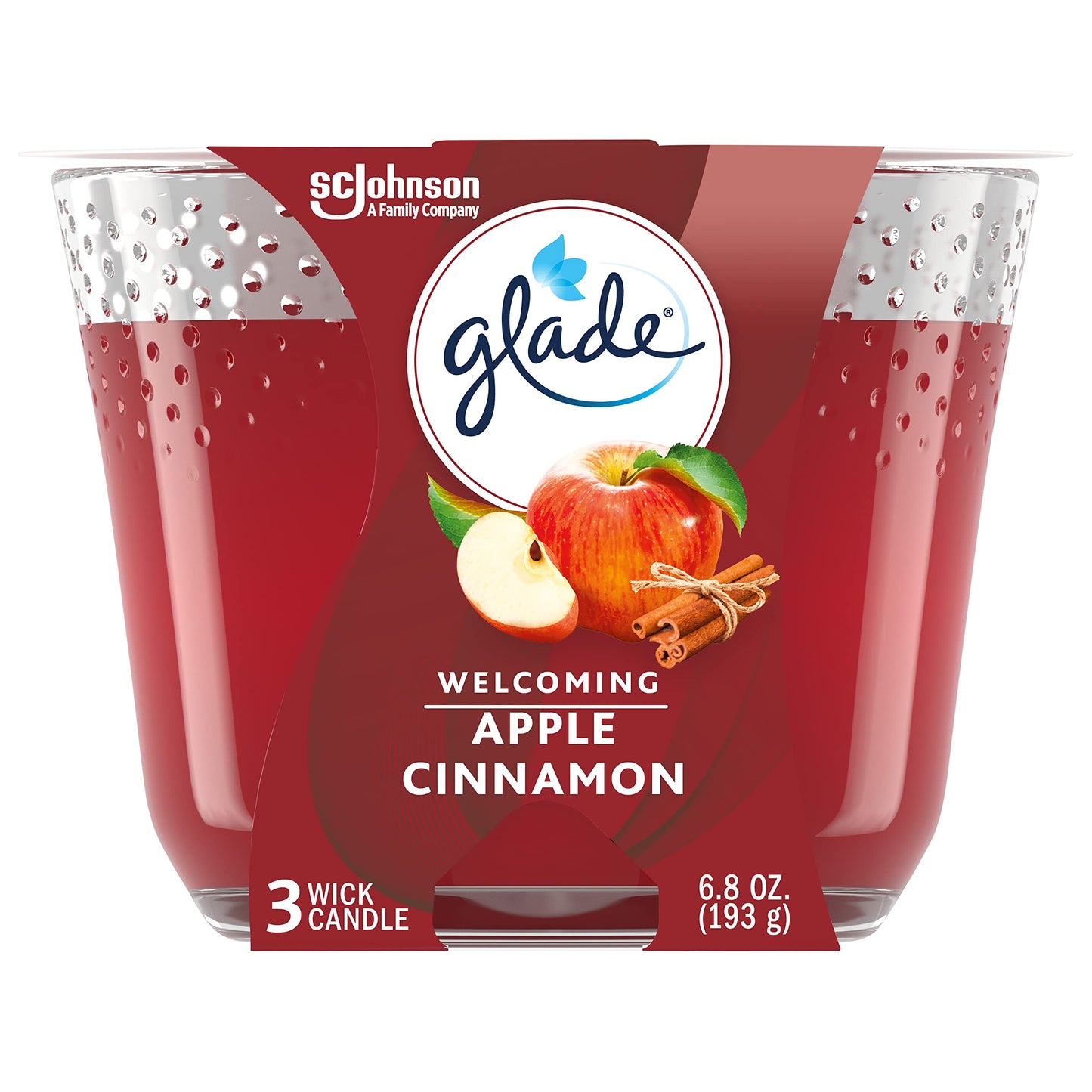 Glade Scented 3-Wick Candle Jar, Coastal Sunshine Citrus, Fragrance Infused with Essential Oils, 6.8 oz