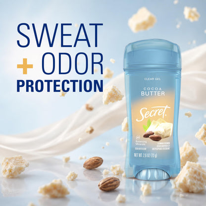 Secret Fresh Antiperspirant Deodorant for Women, 72hr Breathable Sweat & Odor Protection, Instant Freshness & Gentle, PH Balancing Minerals, Clear Gel, Relaxing Lavender Scent, 2.6 oz