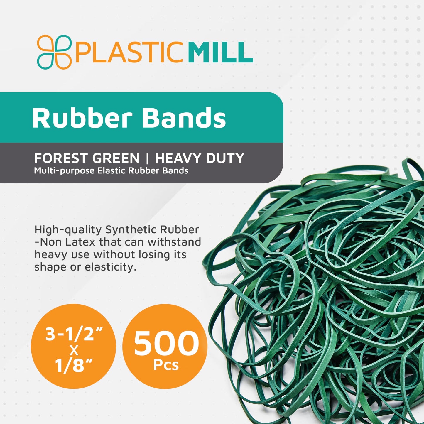 PlasticMill Rubber Bands - #33 Size - Red Rubberbands - 1LB/500 Count