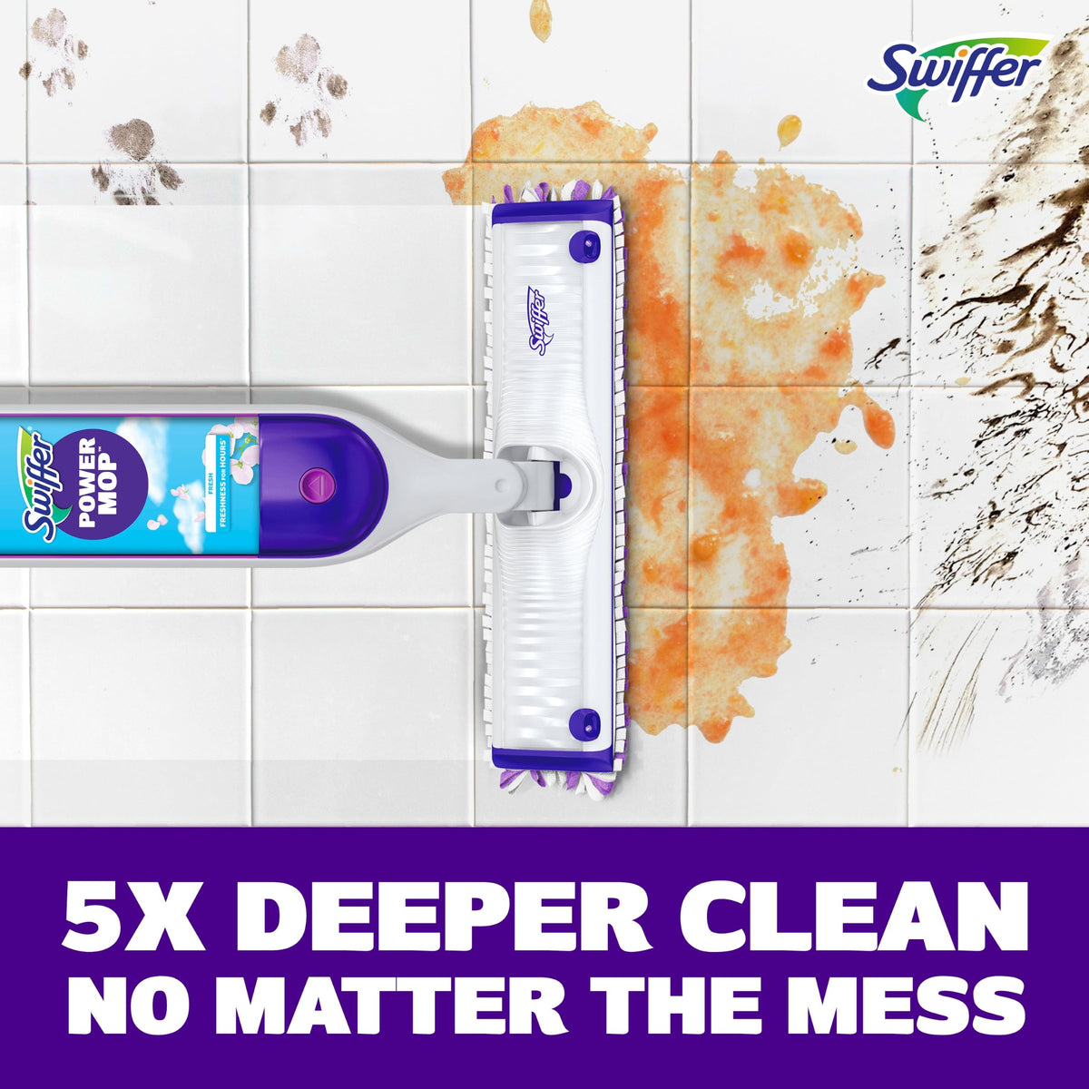 Swiffer Power Mop Refill Solution, Floor Cleaner for Mopping Tile, Vinyl, Laminate, Wood in Home, Bathroom, Kitchen, All Purpose Multi-Surface Solution for Floor Cleaning, Lavender Scent, 50.6oz