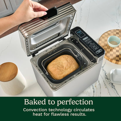 Cuisinart Bread Maker Machine, Stainless Steel Automatic Bread Machine with 12 Menu Options, 3 Loaf Sizes up to 2 Lb., 3 Crust Colors, Removable Nonstick Baking Pan & Kneading Paddle, CBK-110NAS